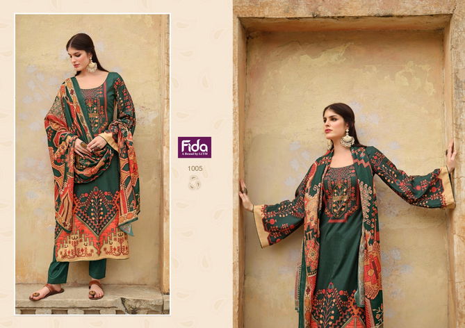 Zaara By Fida Printed Pashmina Dress Material Catalog